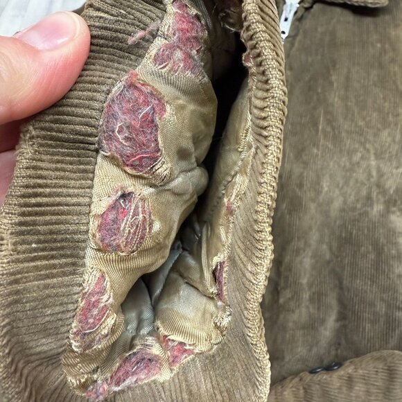 ✅ Mens L VTG Sears Utility Outerwear Brown Corduroy Jacket *Talon Zipper **FLAWS - Picture 11 of 16